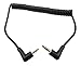 CERRXIAN 90 Degree Right Angle 3.5mm Male to 2.5mm Male 3 Pole Black Coiled AUX Audio Cable