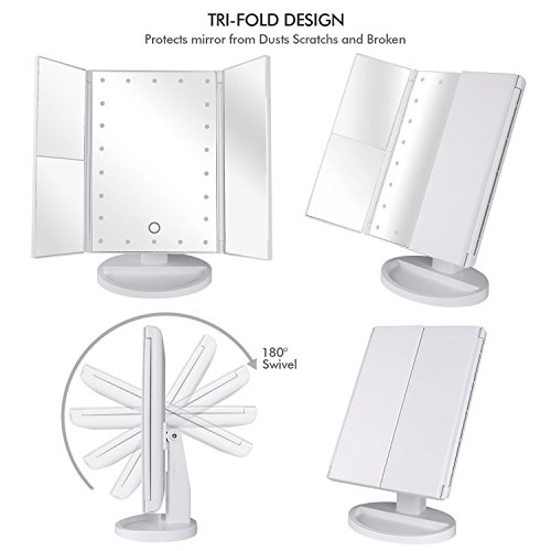 image for Lighted Vanity Makeup Mirror, Yevita Magnifying Make up Mirror with 22