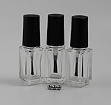 CHENGYIDA 3-PACK Empty Polish Bottles Clear with Brush Cap and Mixing Ball 5ml