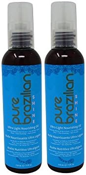 Bundle-2 Items : Pure Brazilian Shine Ultra Light Nourishing Oil, 4 Oz (118 ml) (Pack of 2)