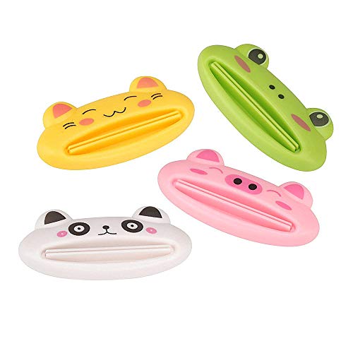 image for TANG SONG 4PCS Cute Cartoon Animal Plastic Toothpaste Cream Squeezers,