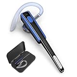 Bluetooth Headset, COMEXION Wireless Business Earpiece V4.1 Lightweight Noisy Suppression Bluetooth Earphone with Microphone for Phone/Laptop/Car（Blue+Case）