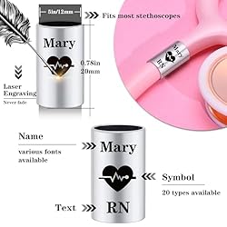 Personalized Stethoscope Name Tag Charms for