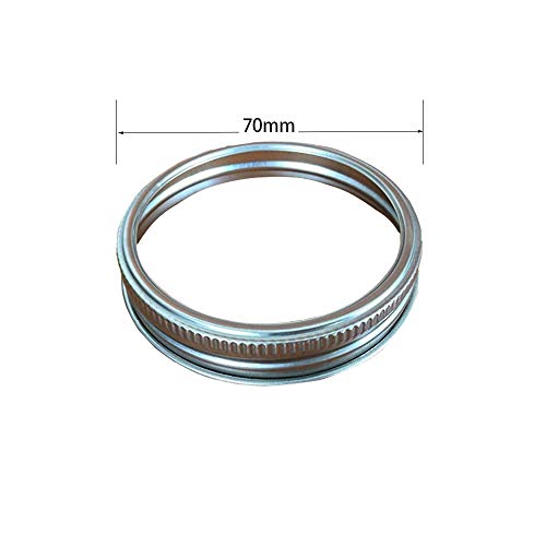 24 Rust Resistant Silver Mason Jar Replacement Rings, 70mm Regular