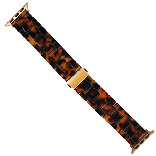 For 42mm Apple Watch Band Women Men, SUEKQ Fashion Resin iWatch Band Bracelet with Copper Stainless Steel Buckle Sport Replacement Strap Wristband Accessories for Apple Watch Series 3/2/1 (Brown)