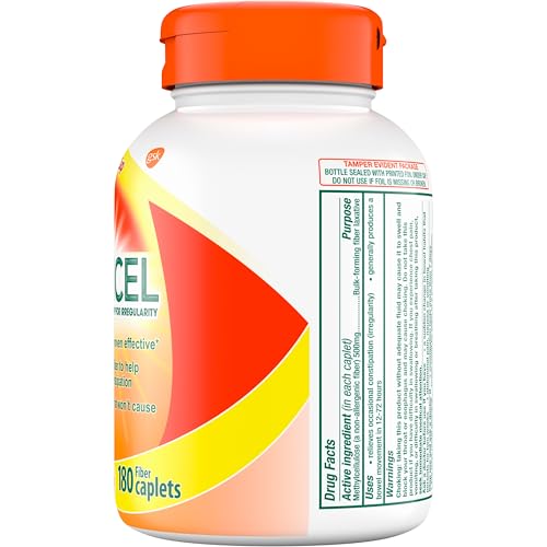 CITRUCEL FIBER THERAPY CAPLETS FOR IRREGULARITY, EASY TO SWALLOW METHYLCELLULOSE , 180 COUNT