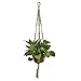 Peicees 4 Pack Plant Hanger Macrame Jute 4 Legs 35.5 Inches for Indoor Outdoor Balcony Pots Stand