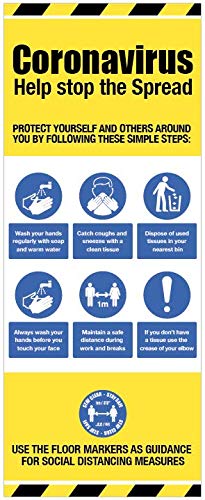Coronavirus Help stop the spread (1 metre social distancing) Roller Banner in case 2000x800mm display