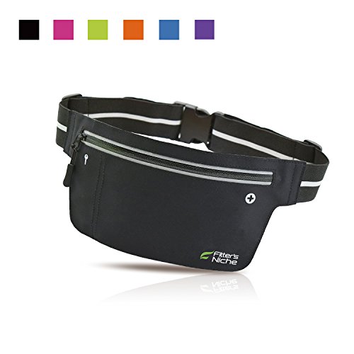Ultra Slim Waist Fanny Packs, Fitters Niche Water Resistant Reflective