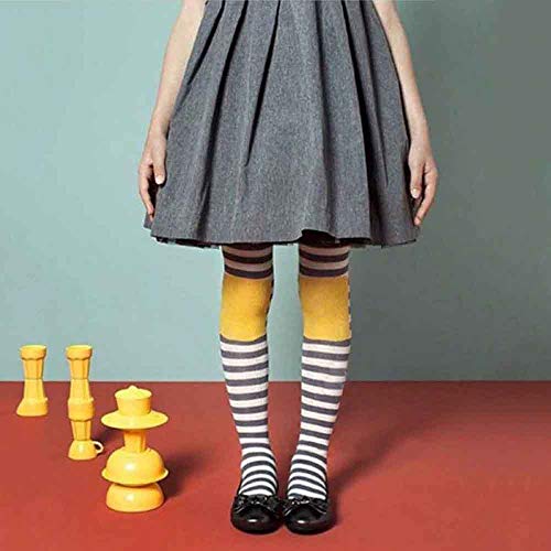Clearance 1-7T Kids Baby Girl Cartoon Elastic Striped Pantyhose Princess Tights Seamless Leggings Warm Dance Stockings (G, 1-3 Years)
