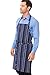 Chef Works Unisex Striped Bib Apron, Navy/Frb/White