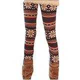 Zeagoo Women's Soft Knitted Warm Multi-patterns Tights Leggings Black
