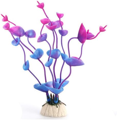 New Cx27 Purple Water Plants Aquarium Fish Tank Landscape Decoration Glow Simulation Animal Plants Ornament no.07