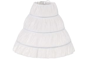 KWBCM Girls' 1 2 3 Hoops Petticoat Full Slips Flower Girls Crinoline Skirts Ball Gowns Underskirt 2-12 Year Old, White-3 Hoop