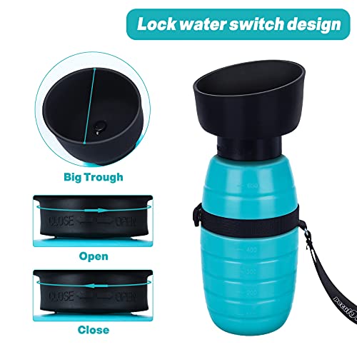 Pecute Dog Water Bottle Foldable(16.9oz/21.9oz), Convenient 2 in 1 Dog Water Dispenser, Leak-Proof Dog Travel Water… - Image 4