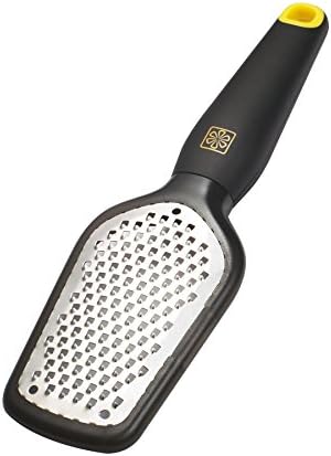 Zestkit Mini Cheese Grater, Compact Lemon Zester with Rubber Handle, Flat/Black