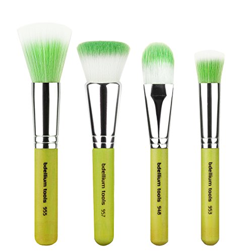 Bdellium Tools Professional Makeup Brush Green Bambu Series Foundation 4pc. Brush Set