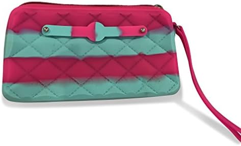 Gummy Wristlet Bag- Hottest gift for girls (Pink/Turquoise Wallet)