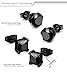 Besteel 2 Pairs Stainless Steel Mens Womens CZ Stud Earrings Pierced Earrings Black 20G 3-8mm