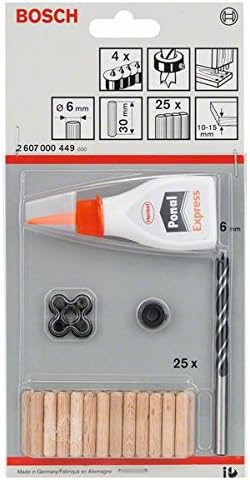 Bosch Professional 32-Piece Wooden Dowel Set (Diameter 6 mm)