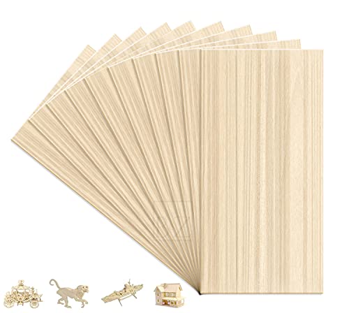 B&Z Paulownia Wood Sheets 20cm x10cm - 10 Pcs | Unfinished Unpainted Hard Wood | Smooth, Easy to Cut, Nice Grain Pattern | Perfect for DIY, Pyrography, Painting, Laser Cutting, Modelling, Home Decor — image 1