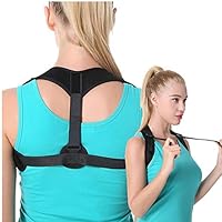 Posture Corrector for Men & Women - Adjustable Back Posture Brace Back Straightener for Clavicle Support - Invisible Thoracic Back Brace for Hunching（Black）