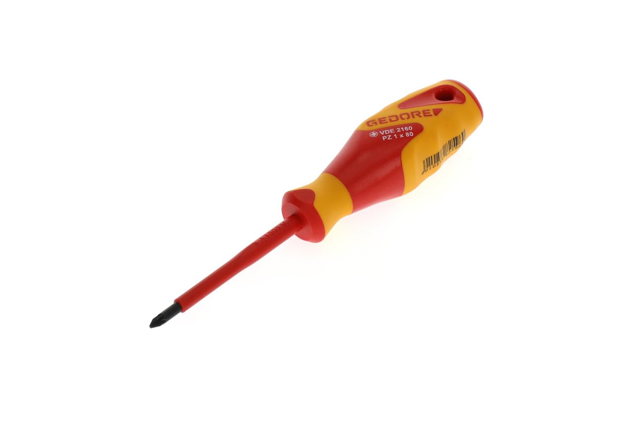 GEDORE VDE Screwdriver Phillips PZ1, Screwdriver 1000 V insulated, Length 180 mm, Tool, VDE 2160 PZ 1, Steel