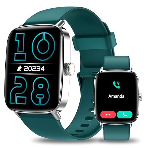 Smartwatch Herren Damen, 1.85" Smart Watch mit Telefonfunktion, Fitnessuhr mit Pulsuhr Schlafmonitor SpO2, 110 Sportmodi Fitness Tracker,IP68 Wasserdi