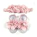 ALLYDREW Baby Girl Barefoot Flower Sandals & Headbands Set Chiffon Flower Baby Sandals - Princess (set of 4),One Size