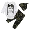 puseky pasgeboren baby jongens gentleman strik outfits letters lange mouw romper pant hoed kleding set
