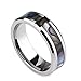 TIGRADE 6MM 8MM Titanium Ring Abalone Shell Inlay Wedding Band Couple Ring for Men Women (6mm, 9)