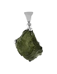 Plata de ley starborn Creaciones 23 cts naturales moldavite colgante