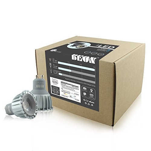 BEON Pack of 12 LED GU10 Spotlight 5 Watts Dimmable Ultra Bright Cool White 6000K 35W Equivalent