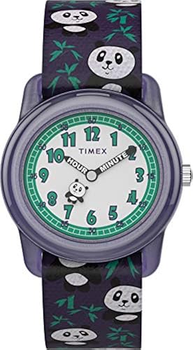 Timex Time Machines Kids 29 mm Elastic Fabric Watch, Panda, Strap