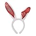 Sequins Bunny Ears Headband, Pack of 6 Hairbands in Assorted Colors for Party Decoration Accessories Party Favors ,Costplay, Birthdays, Halloween, Baby Showers, Everyday Wear,Fits Adults and Children