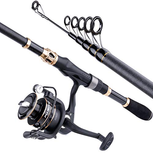 PLUSINNO Fishing Pole Fishing Rod and Reel Combos Carbon Fiber
