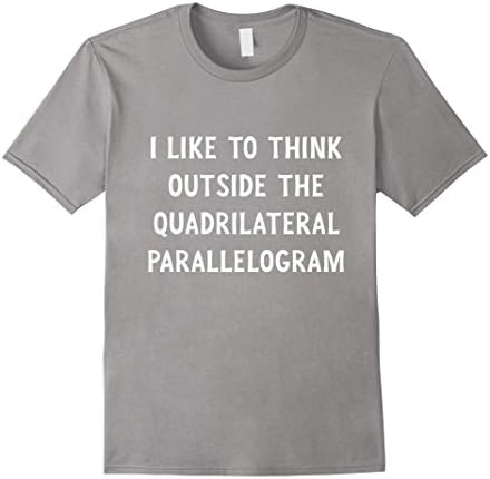 Mens Think Outside Quadrilateral Parallelogram Box T Shirt Large Slate