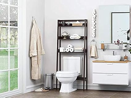 Amazon Com Utex 3 Shelf Bathroom Organizer Over The Toilet Bathroom Spacesaver Espresso Kitchen Dining