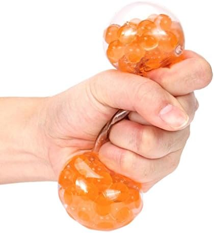 Toamen Decompression Toys, Spongy Bead Stress Relief Ball Squeezable Stress Squishy (Orange)