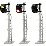 JTD1503GR 3PCS Model Railroad Train Signals 2-Lights Block Signal N Scale 12V Green-Red Traffic Lights for Train Layout New