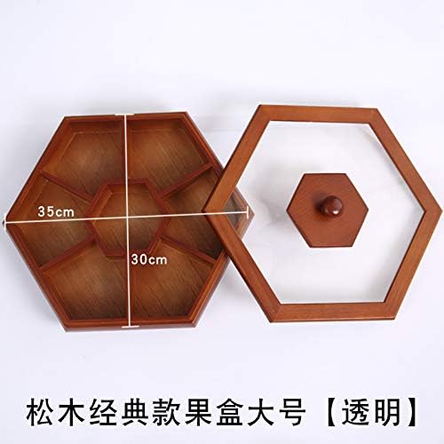 Frutas secas multigrano Chino Caja de nueces meriendas Creativas para el hogar Plato de merienda Madera Maciza Caja de Madera de Almacenamiento Retro Pino Una Caja de Fruta Grande [Transparente]: Amazon.es: Hogar