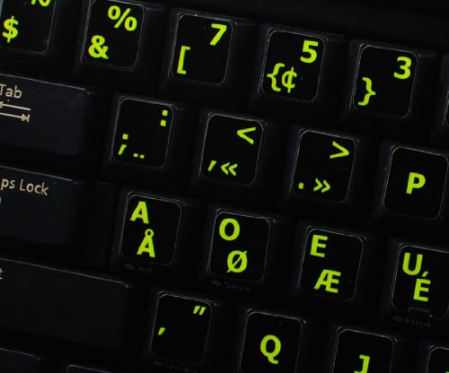 GLOWING FLUORESCENT PROGRAMMER DVORAK NEW KEYBOARD LABELS