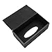 SMONET Tissue Box Cover Rectangular Pu Leather Napkin Holder Pumping Paper Case Dispenser for Home Office Car Automotive Decoration Tissue Cover Holder (Black)