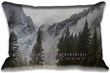 personalized Decorative 16x24 Inch Blend Cotton Pillow Cover Cushion Case Yosemite Snow Dark Mountain Nature