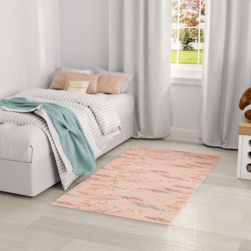 Nourison Imagination Pink Multicolor 5' x 7' Area Rug - Easy Clean, Non Sheddin…