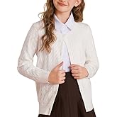 GRACE KARIN Girls Cardigan Button Front Cable Knitted School Uniform Sweater for 6-12 Years