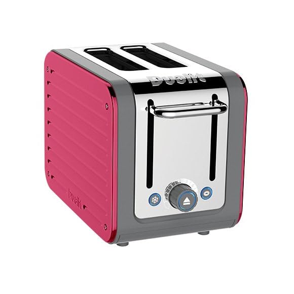 Dualit Architect 2 Slot Grey Body With Chilli Pink Panel Toaster My