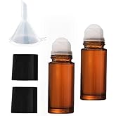 LNYMZD 2Pcs Brown 30ml Glass Essential Oil Roller Bottles Refillable Roll on Bottles Empty Deodorant Bottle Containers Rollerball Beauty and Personal Care Tools for Fragrance Cosmetics