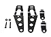 Black Fork Ear Headlight Clamp Brackets LED Accessory Mount Motorcycle Chopper Cafe Racer 35mm-43mm