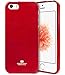 GOOSPERY Pearl Jelly for Apple iPhone SE Case (2016) iPhone 5S Case (2013) iPhone 5 Case (2012) Slim Thin Rubber Case (Red) IP5-JEL-RED